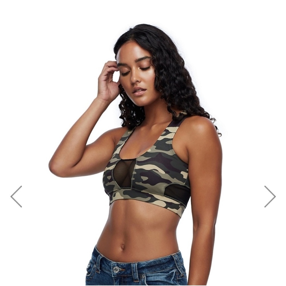 True Religion camp mesh sports bra